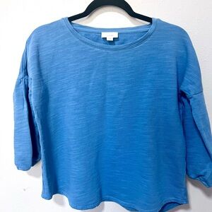Blue Relaxed Blouse with Boxy Fit XSP